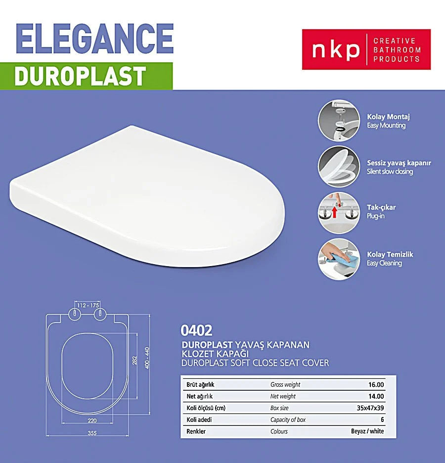 nkp elegance duroplast klozet kapağı